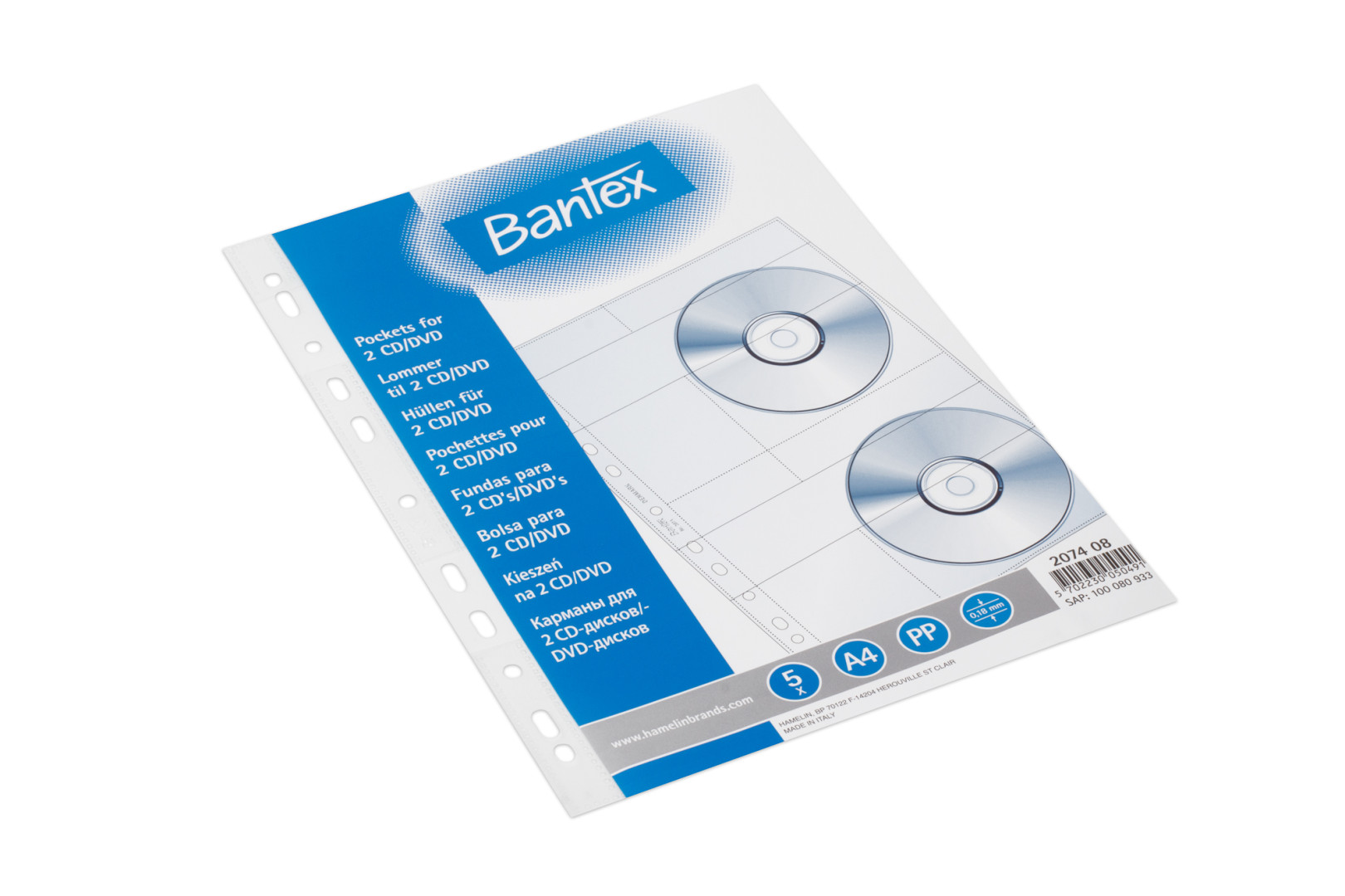 Koszulki na 2 CD A4 (5 szt.) Bantex