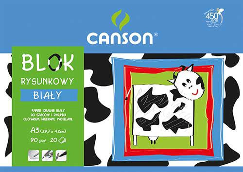 Blok rysunkowy Canson A3/20K 90g. biały