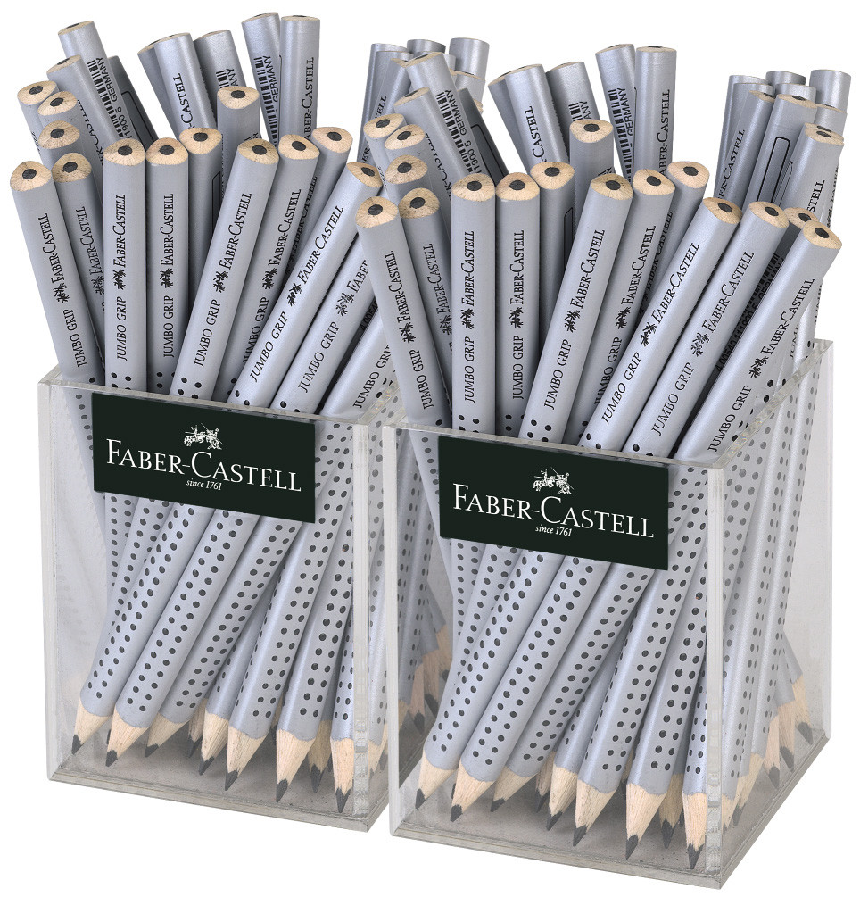 Ołówek Grip Jumbo B srebrny Faber Castell