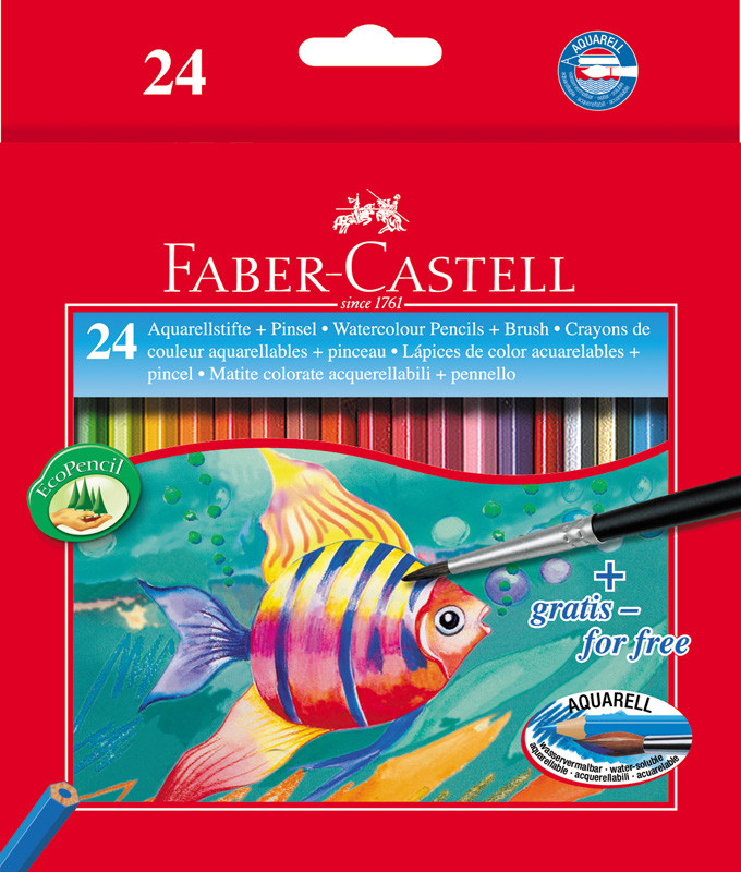 Kredki akwarelowe Faber-Castell Rybka 24kol.