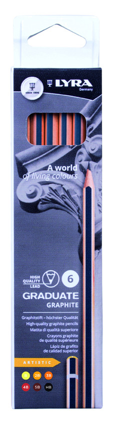 Ołówki Graduate Graphite B 6szt Lyra