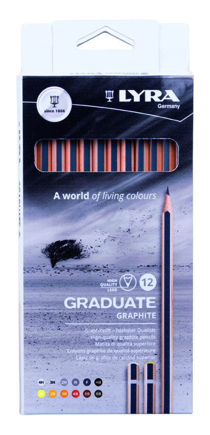 Ołówki Graduate Graphite 4H-6B 12szt Lyra