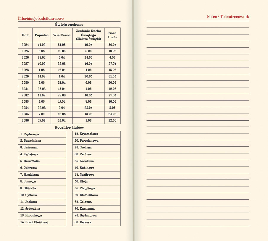 Kalendarz kieszonkowy tygodniowy A6 Vivella 11T Lucrum