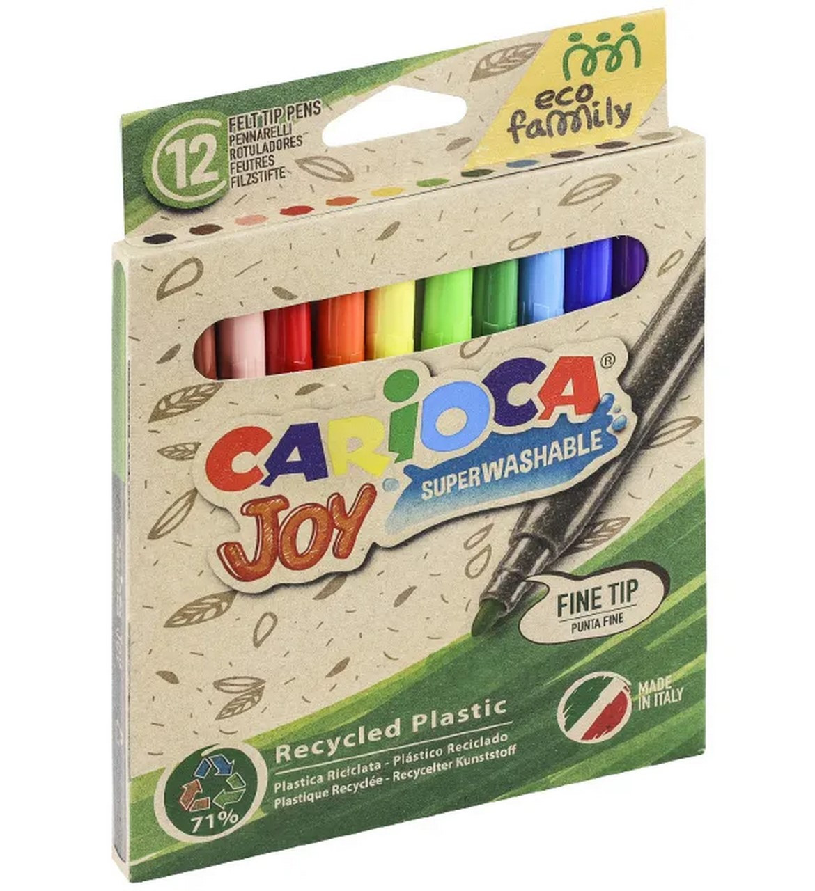 Zestaw pisaków Carioca JOY Ecofamily 12 kolorów łatwozmywalne