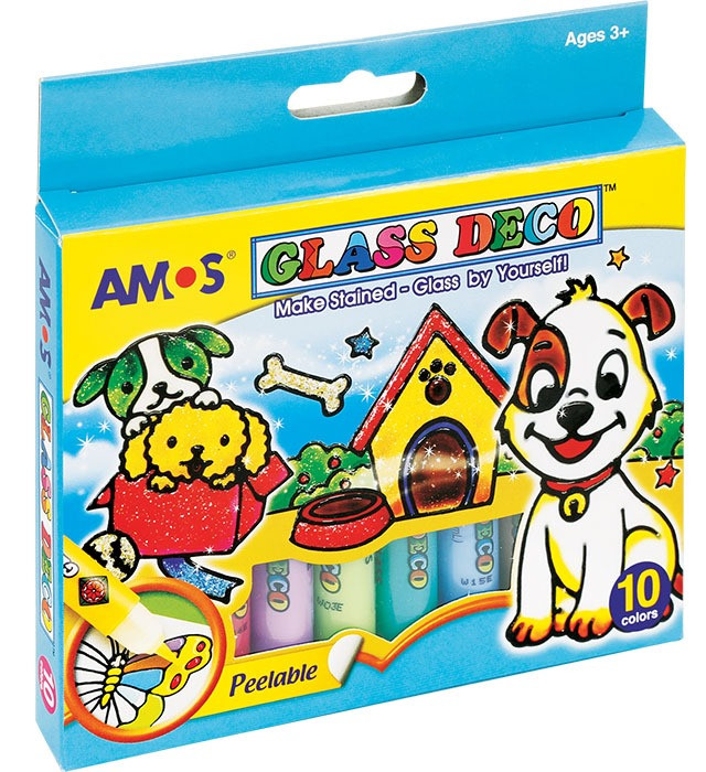 Farby witrażowe 10ml 10 kolorów Amos