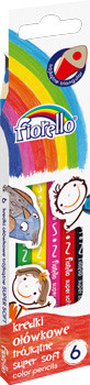 Kredki ołówkowe trójkątne Super Soft 6 kolorów Fiorello