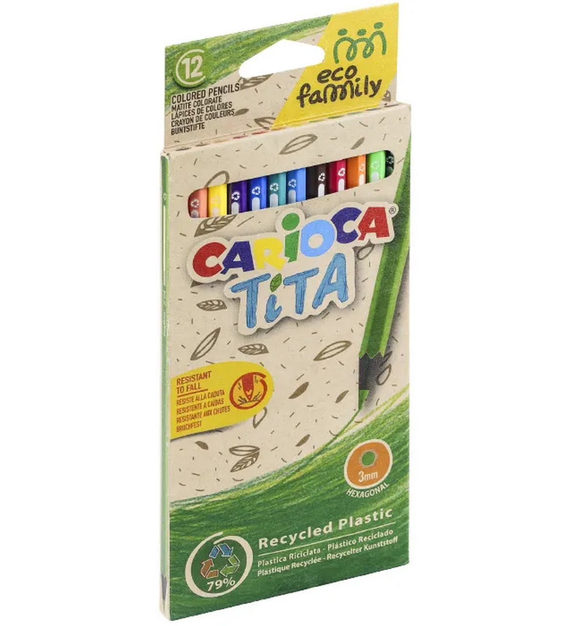 Kredki ołówkowe TITA 12 kolorów Carioca EcoFamily