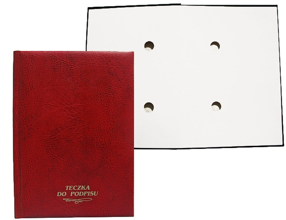 Teczka do podpisu zwykła A4/10k. grzbiet kryty bordowa Warta