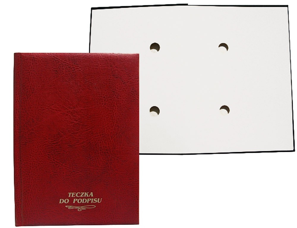 Teczka do podpisu A4/20k. grzbiet kryty bordowa Warta