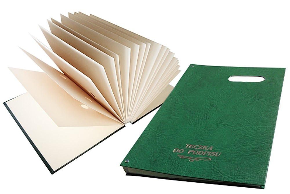 Teczka do podpisu A4/20k. harmonijkowa z okienkiem zielona Warta