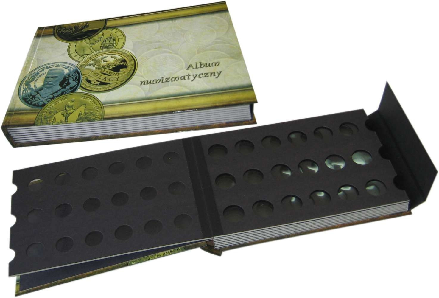 Klaser numizmatyczny 8k. z klapką Warta