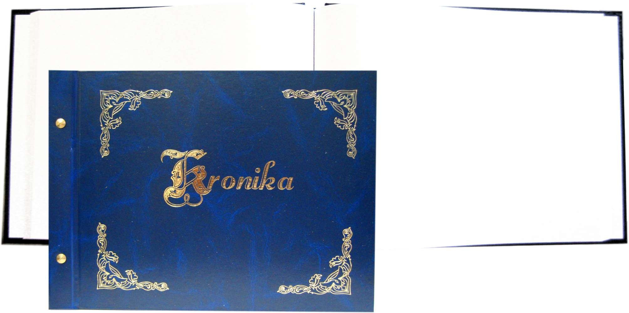 Kronika A3/100k. pozioma złocona granatowa Warta