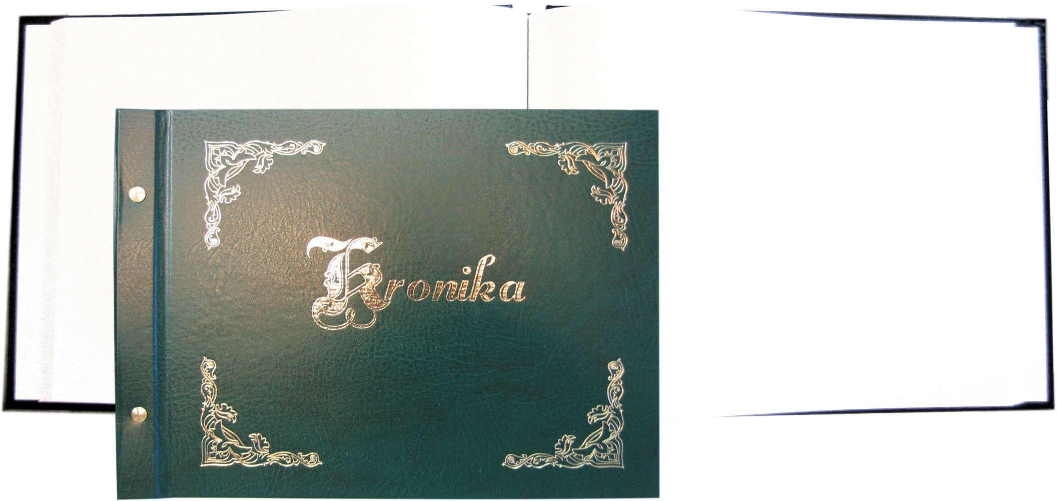 Kronika A3/100k. pozioma złocona zielona Warta