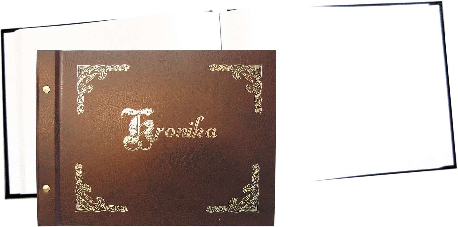 Kronika a4/100k. pozioma złocona brązowa Warta