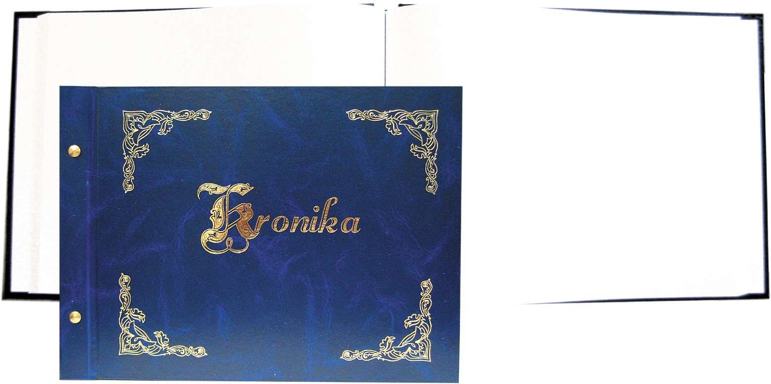 Kronika A4/100k. pozioma złocona granatowa Warta
