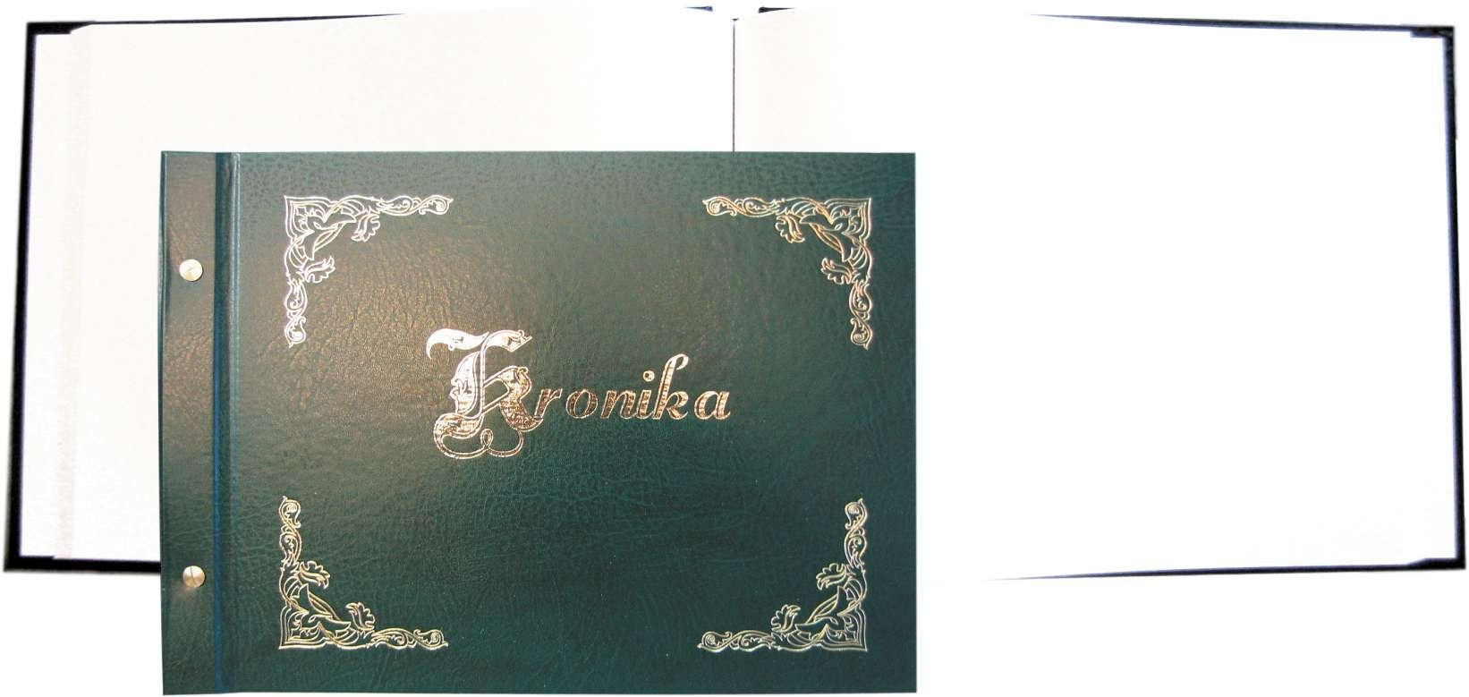 Kronika A4/100k. pozioma złocona zielona Warta