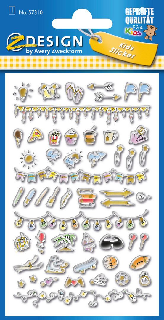 Naklejki Z-Design Wypukłe Szlaczki i znaczki 57310 Avery