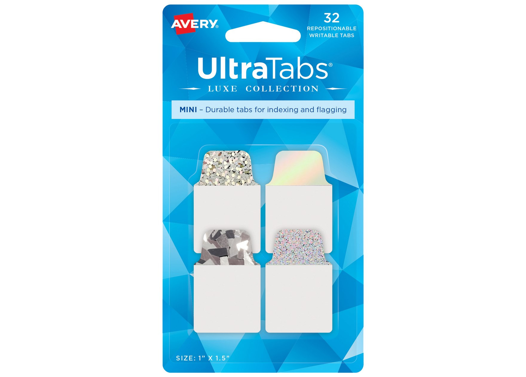 Zakładki indeksujące Ultra Tabs 25,4x38 holograficzne srebrne 74178 Avery Zweckform