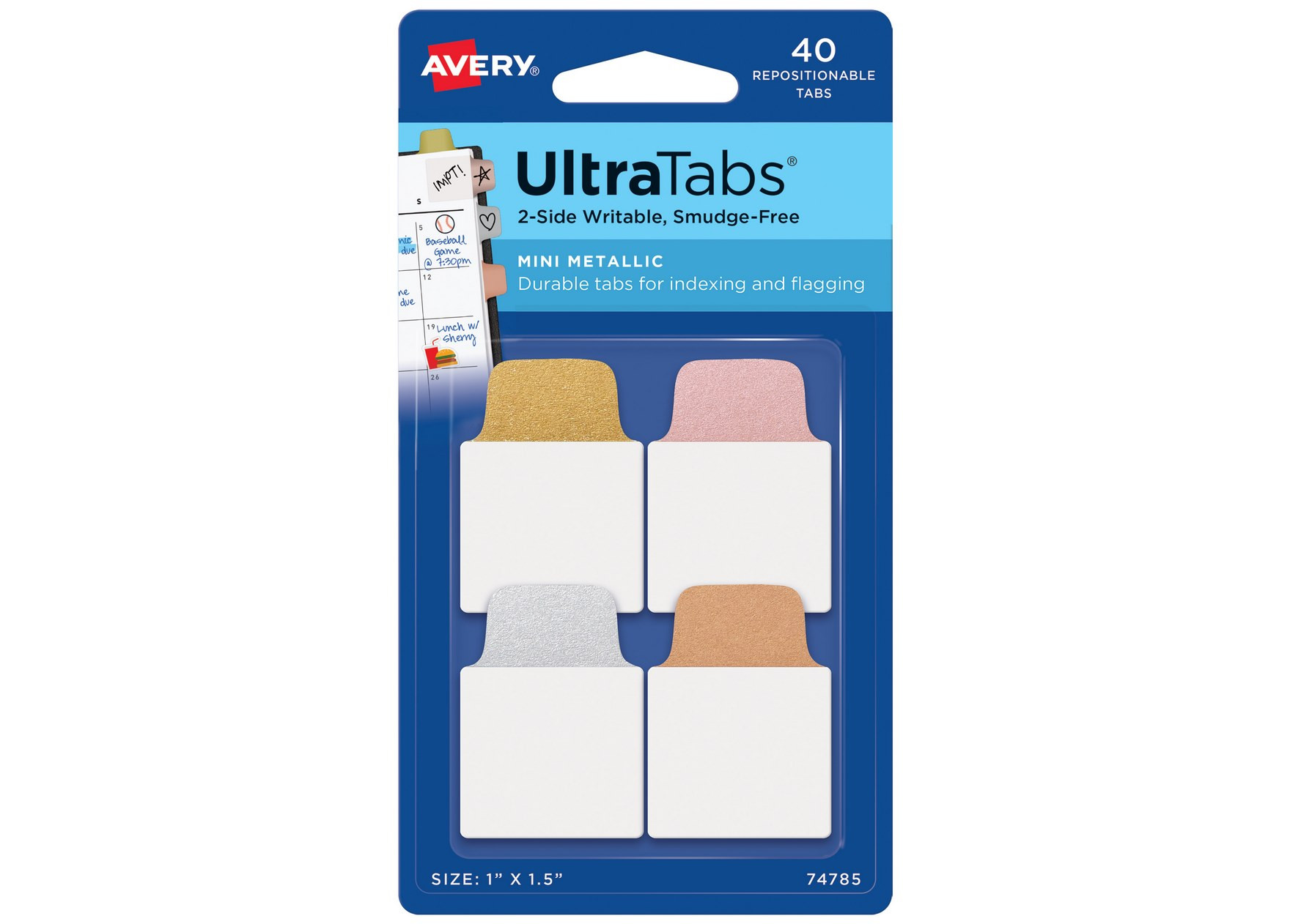 Zakładki indeksujące samoprzylepne Ultra Tabs Metall 2 74785 Avery