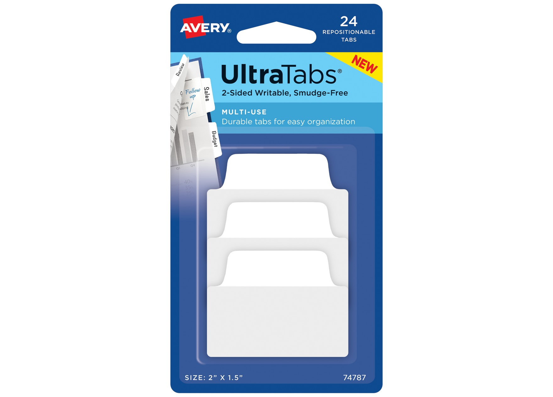 Zakładki indeksujące Ultra Tabs 50,8x38 białe 74787 Avery Zweckform