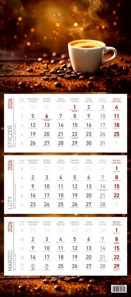 Kalendarz trójdzielny ekonomiczny KAWA Wokół Nas KS045B