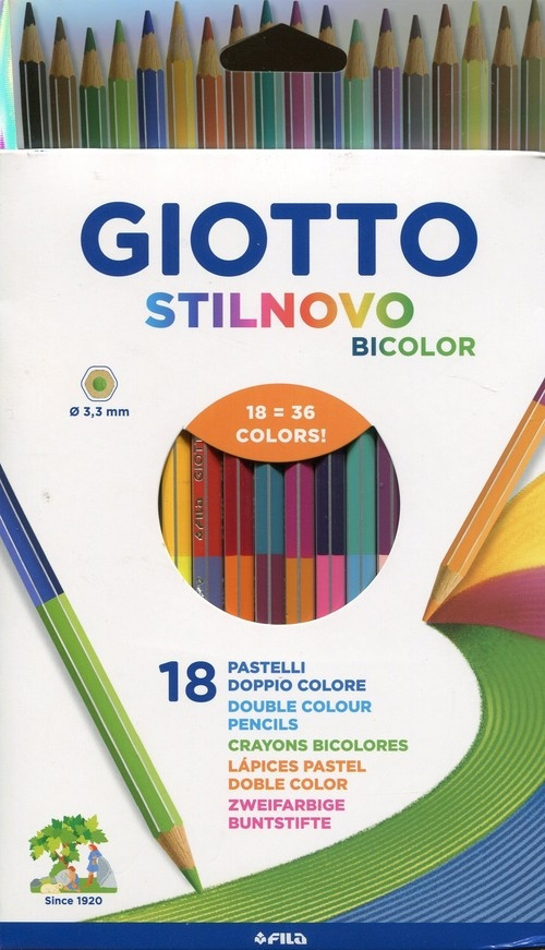 Kredki dwustronne Giotto Stilnovo Bicolor 18 szt / 36 kolorów