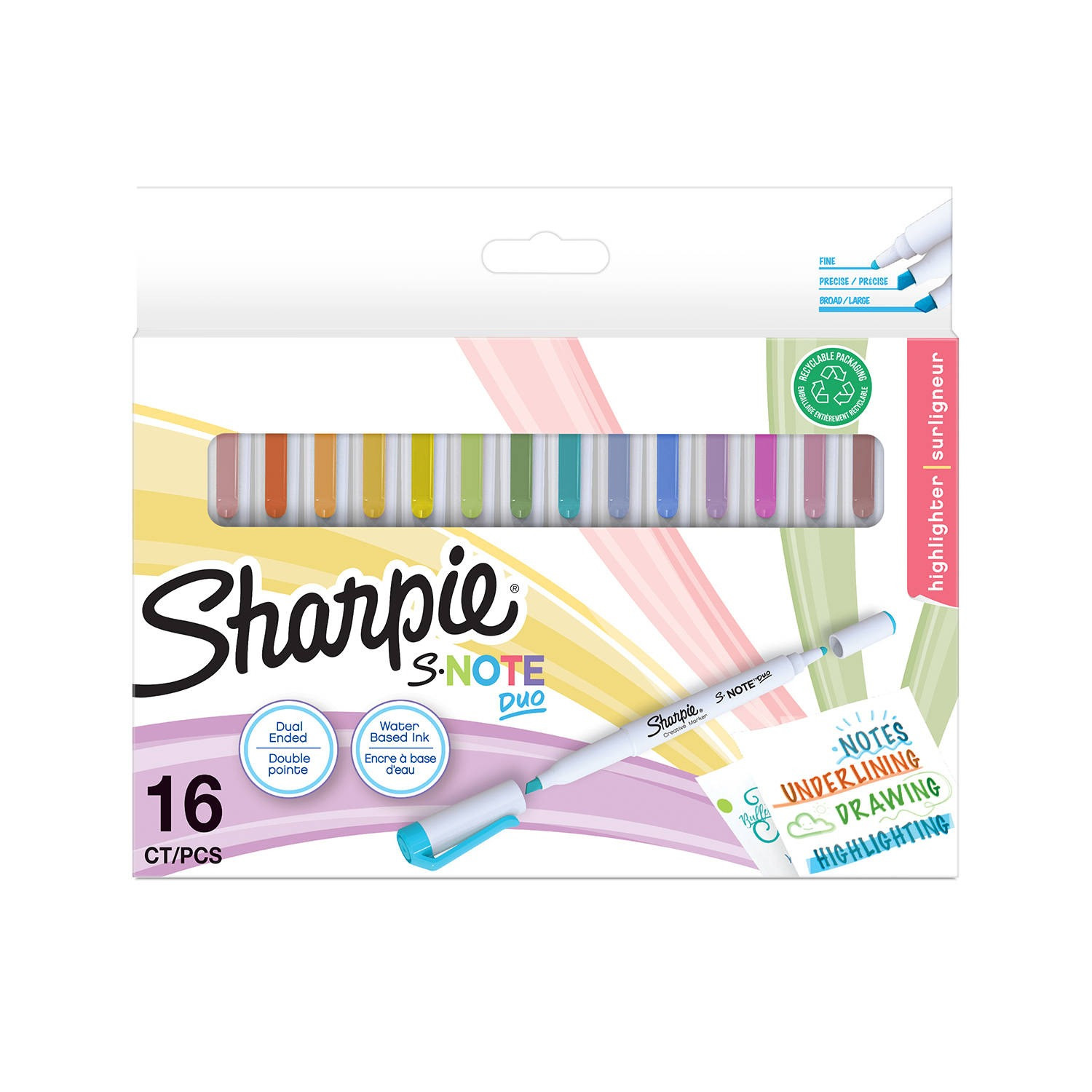Marker kreatywny Sharpie Snote duo twin tip 16szt.