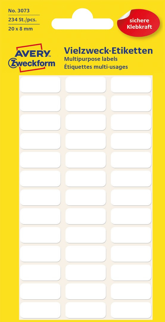 Etykieta mini 28x8mm (234szt) białe ręczny opis 3073 Avery