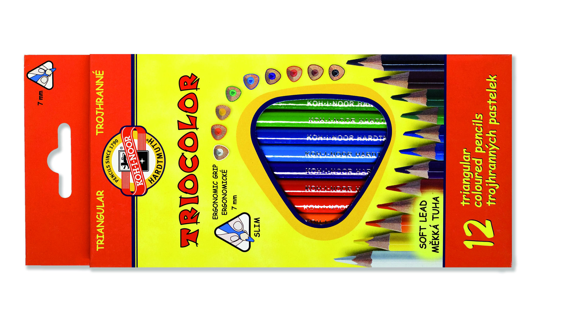 Kredki Koh-I-Noor Tricolor 7mm 12 kolorów