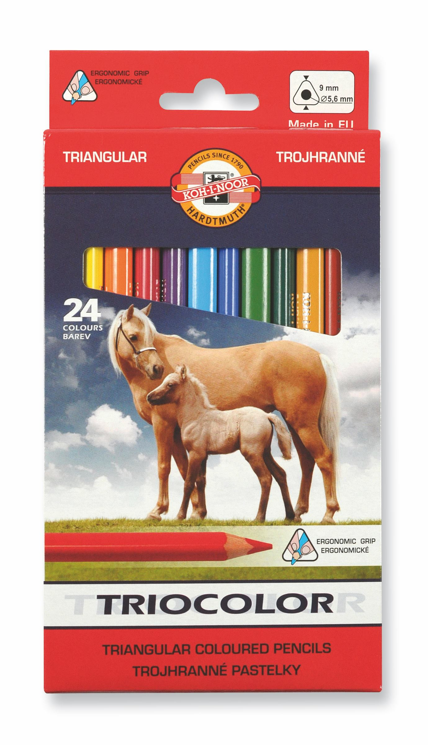 Kredki Koh-I-Noor Tricolor 9mm 24 kolory