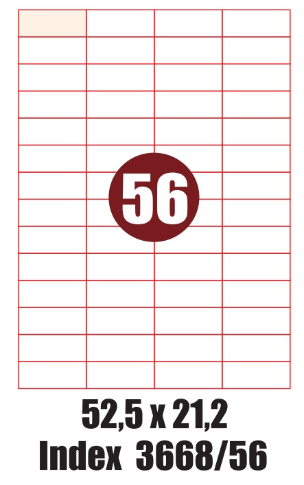 Etyk. EMEKO 52,5x21,2 (100) biała EP (56 na arkuszu) EP 3668/56