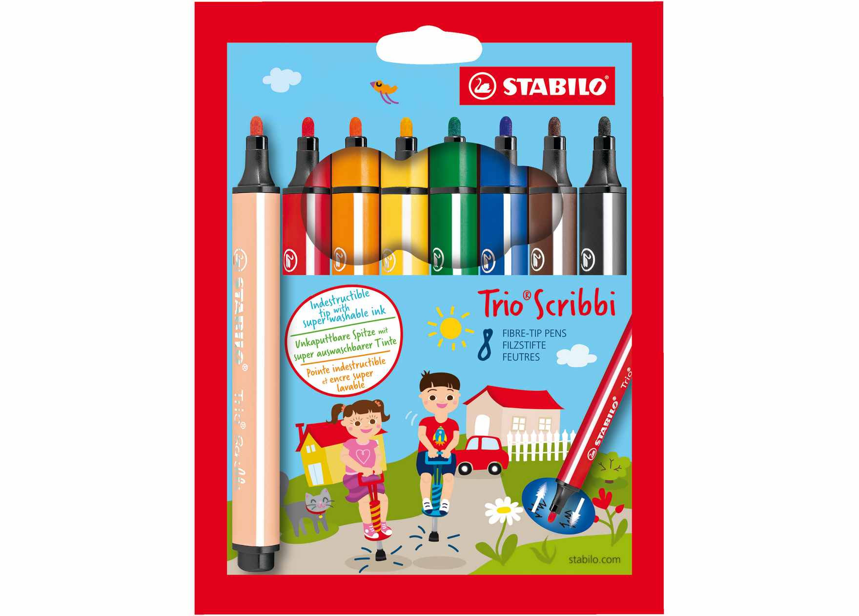 Pisaki Stabilo Trio Scribbi 8 kolorów
