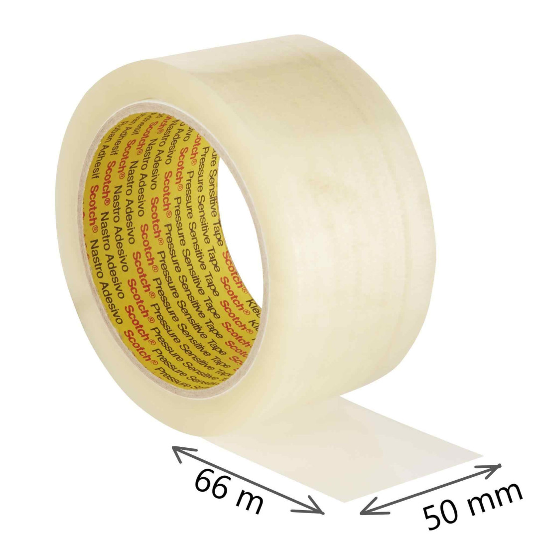 Taśma klejąca pakowa 3M Scotch 371 kauczukowa przezroczysta 50mm x 66m 1 rolka