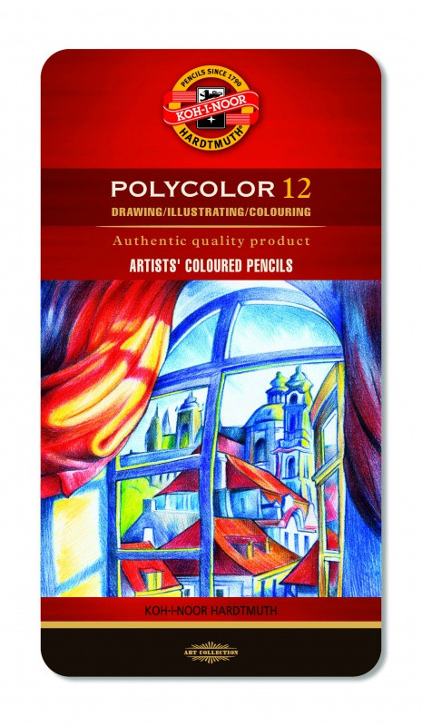 Kredki Polycolor Koh-I-Noor w metalowym pudełku 12 kolorów
