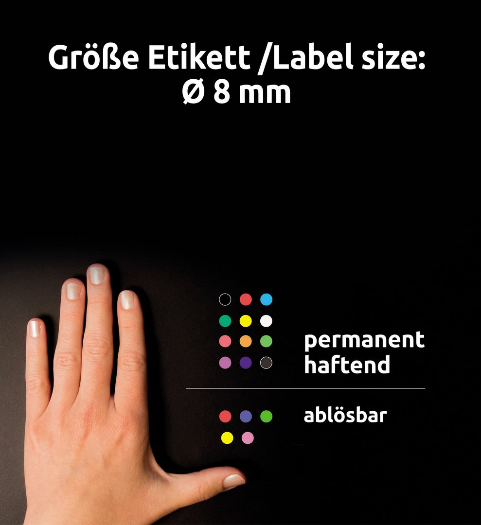 Etykieta biurowa Kropki 8mm neon pomarańczowy Avery