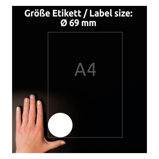 Etykiety samoprzylepne okrągłe usuwalne 69 mm 80szt. Avery Zweckform