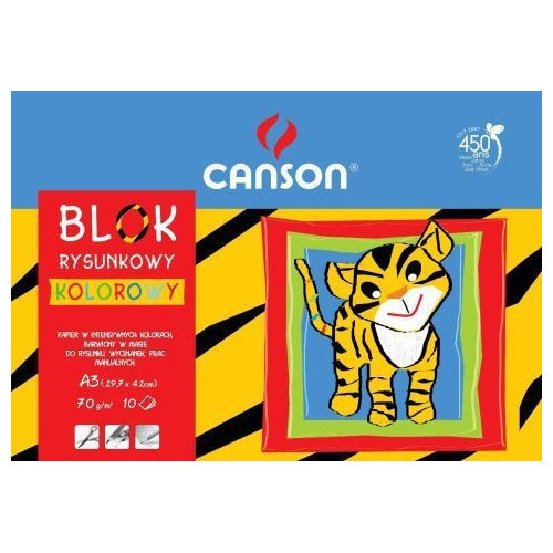 Blok rysunkowy Canson A3/10 80g kolorowy