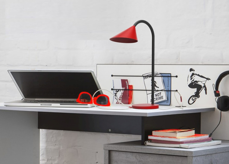 Lampa biurkowa Unilux Sol led czerwony