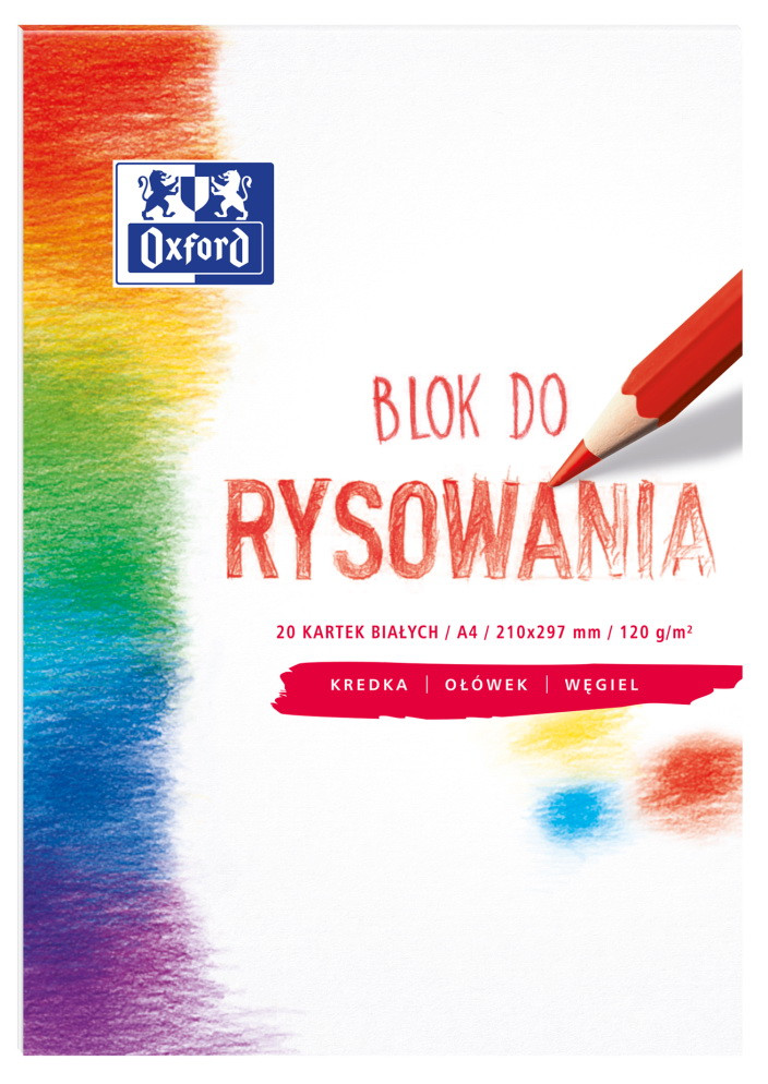 Blok rysunkowy A4/20k Oxford 120g biały