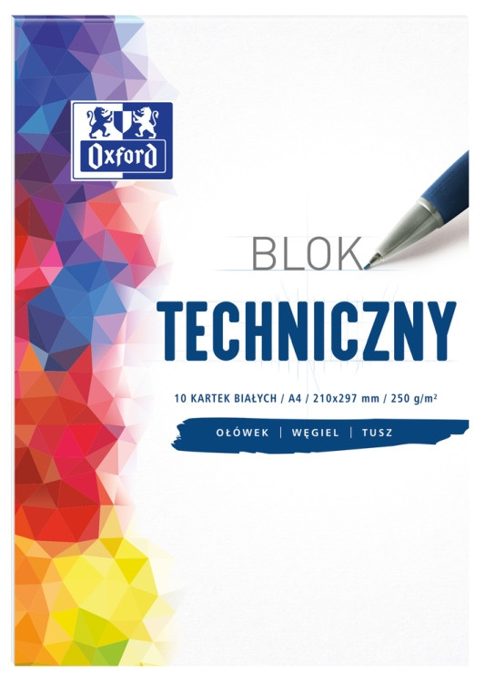Blok techniczny A4 10 kartek 250g Oxford biały