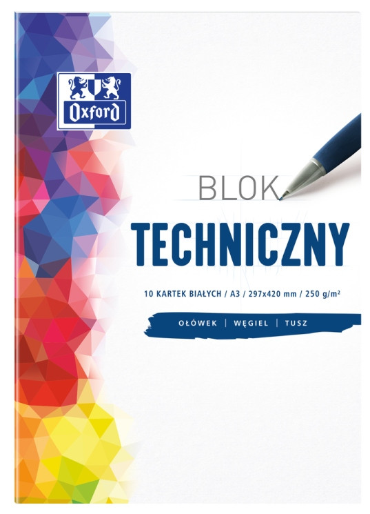 Blok techniczny A3 10k 250g Oxford biały