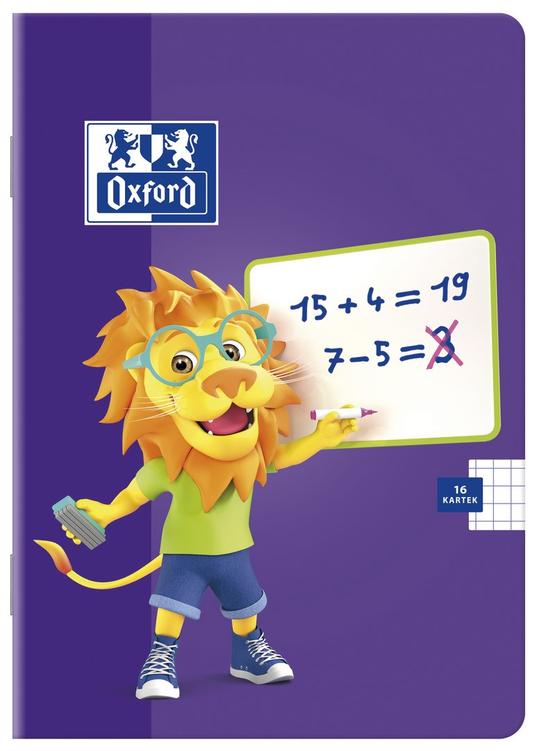 Zeszyt A5/32 linia kolorowa Oxford Lion 90g mix kolorów