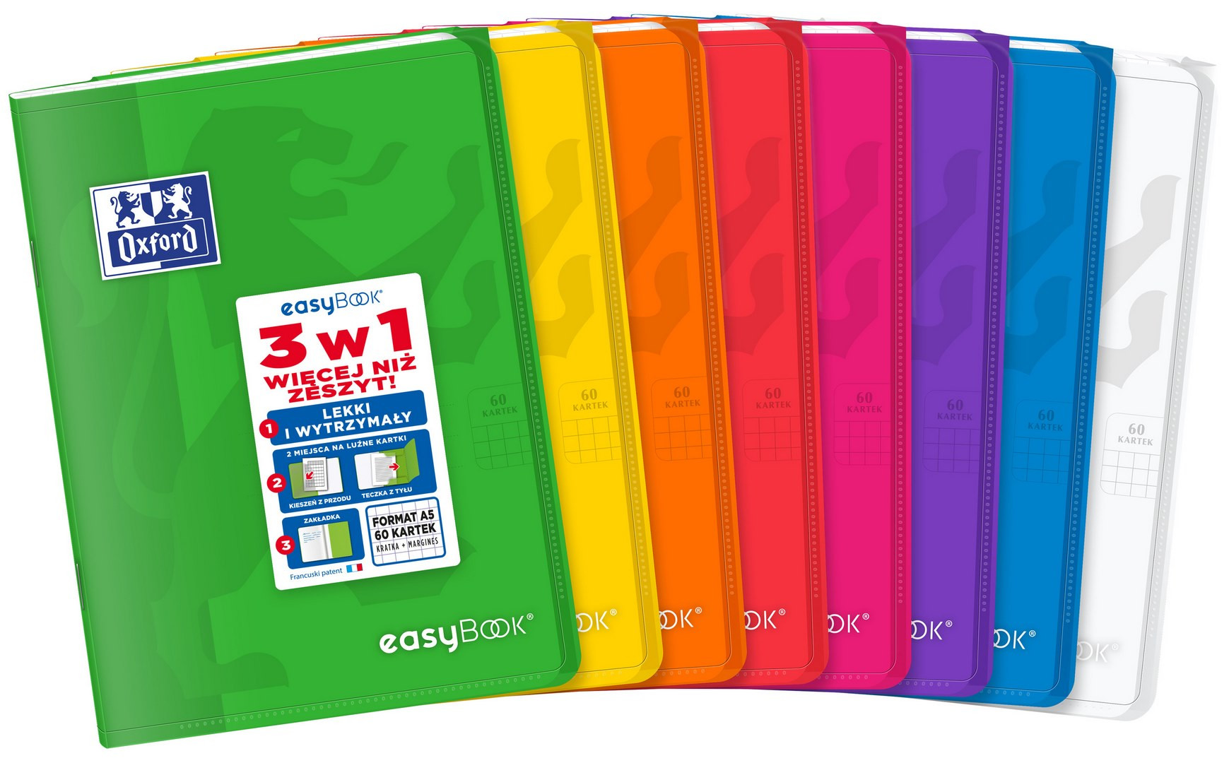 Zeszyt w kratkę A5/60 90g Oxford Easybook