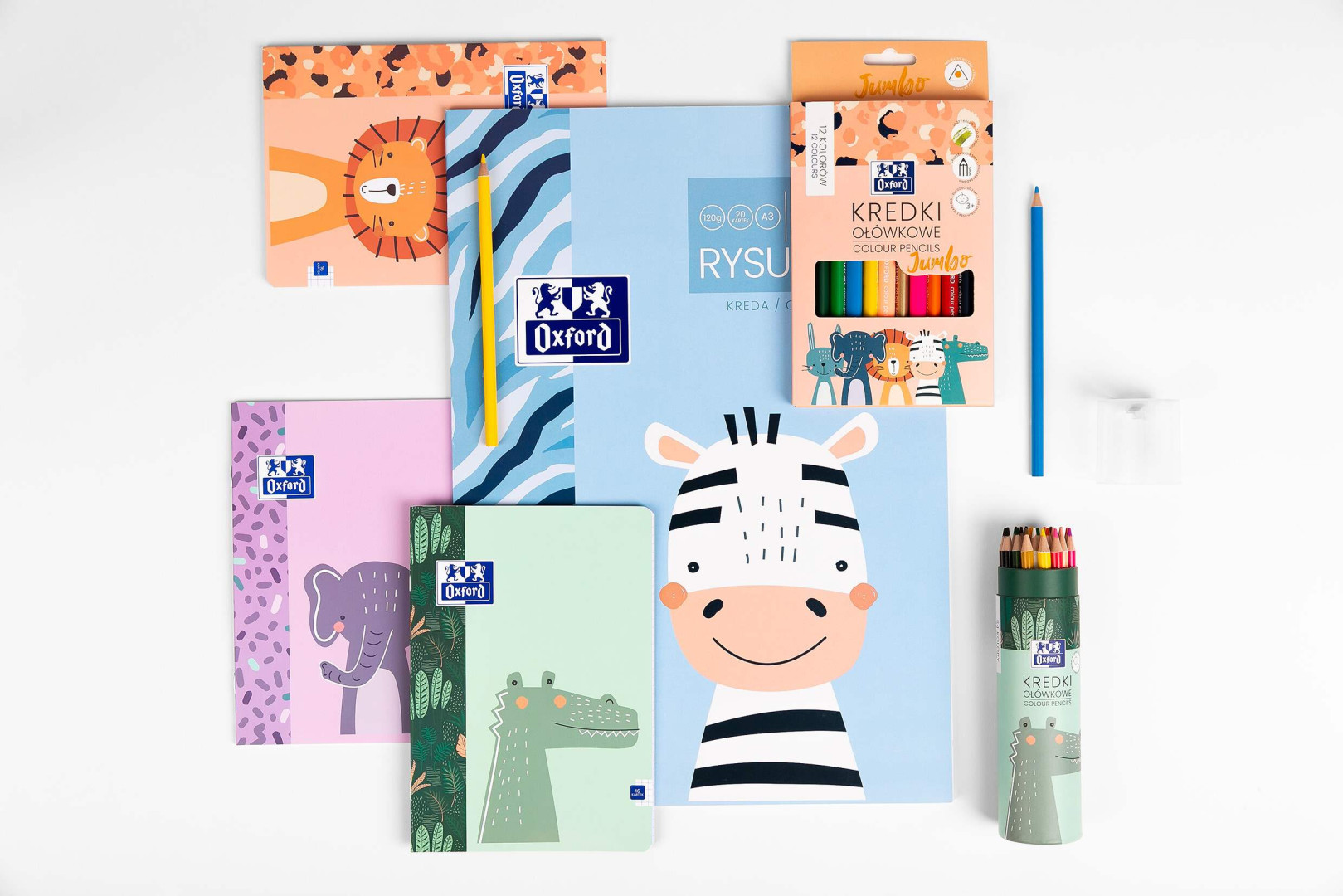 Zeszyt A5/32k linia podwójna kolorowa 90g Oxford Kids