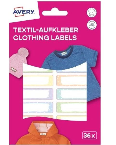 Naklejki na ubrania 45x13 36szt pastel ETVET36M Avery