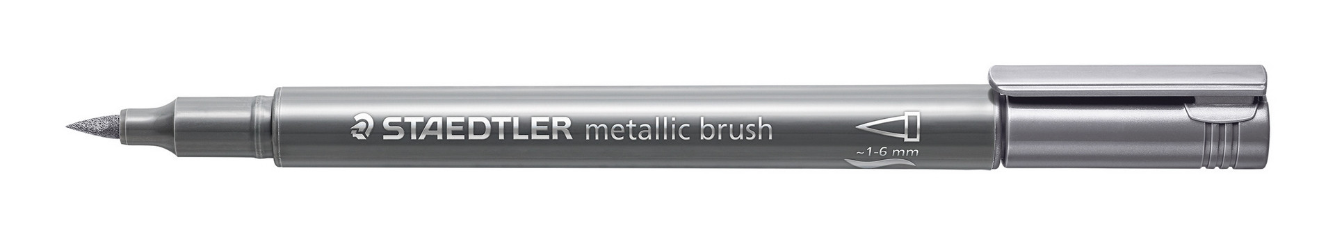 Flamaster pędzelkowy Metallic brush do Bullet Jounal Staedtler srebrny