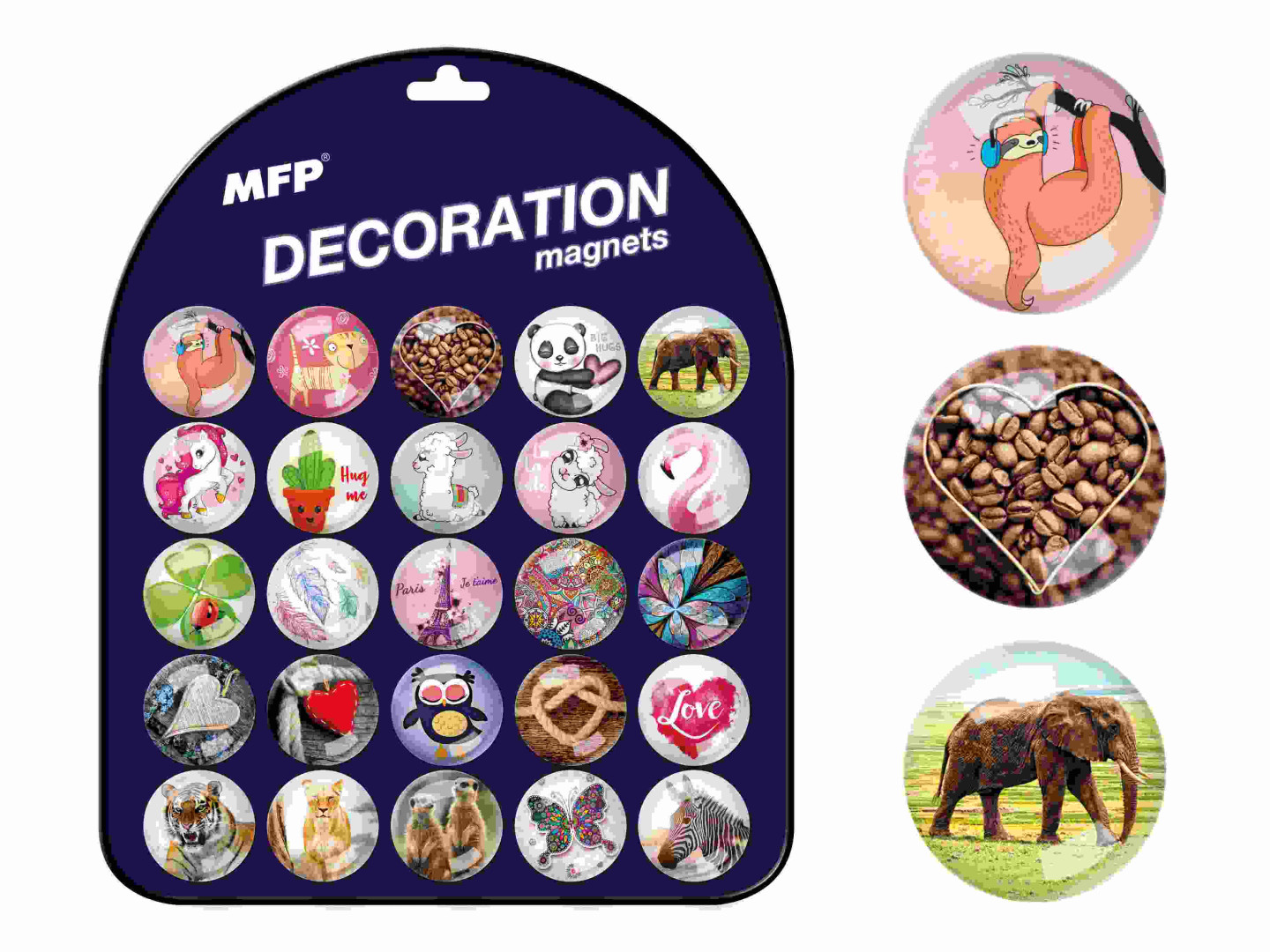 Magnes dekoracyjny okrągły 3,5cm mix 9 4200283 MFP