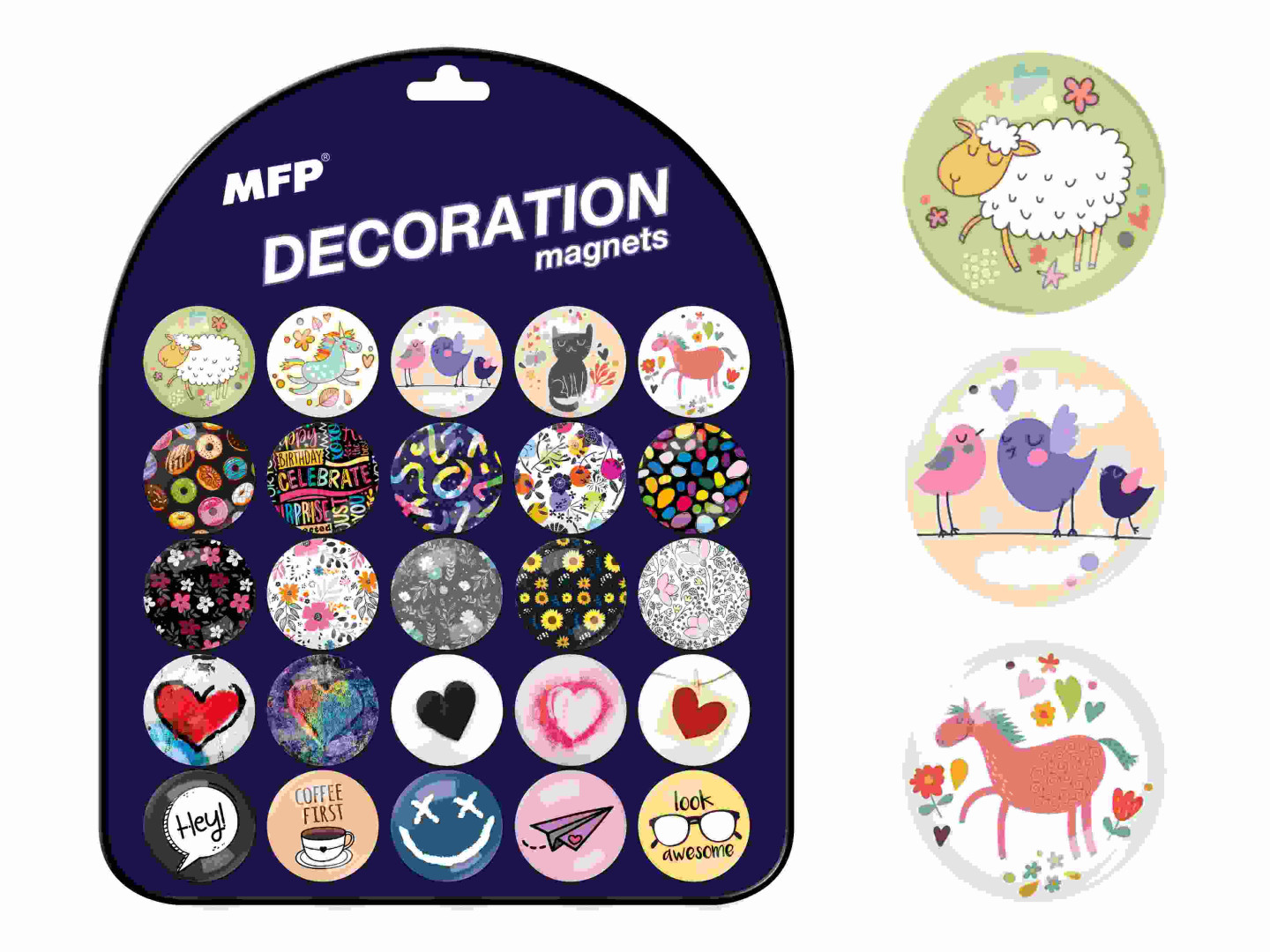 Magnes dekoracyjny okrągły 3,5 mix 11 4200302 MFP