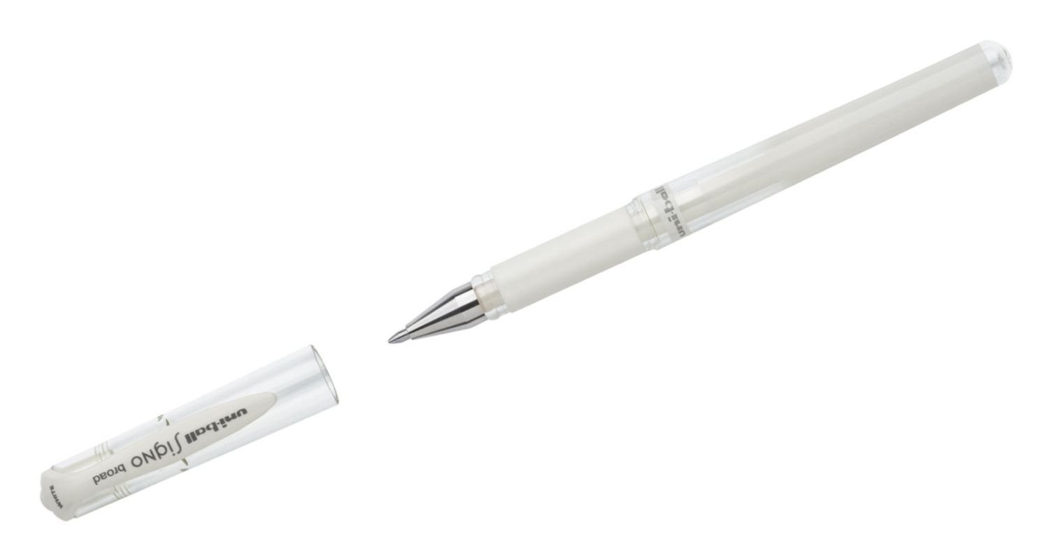 Pióro żelowe Uni UM-153 białe