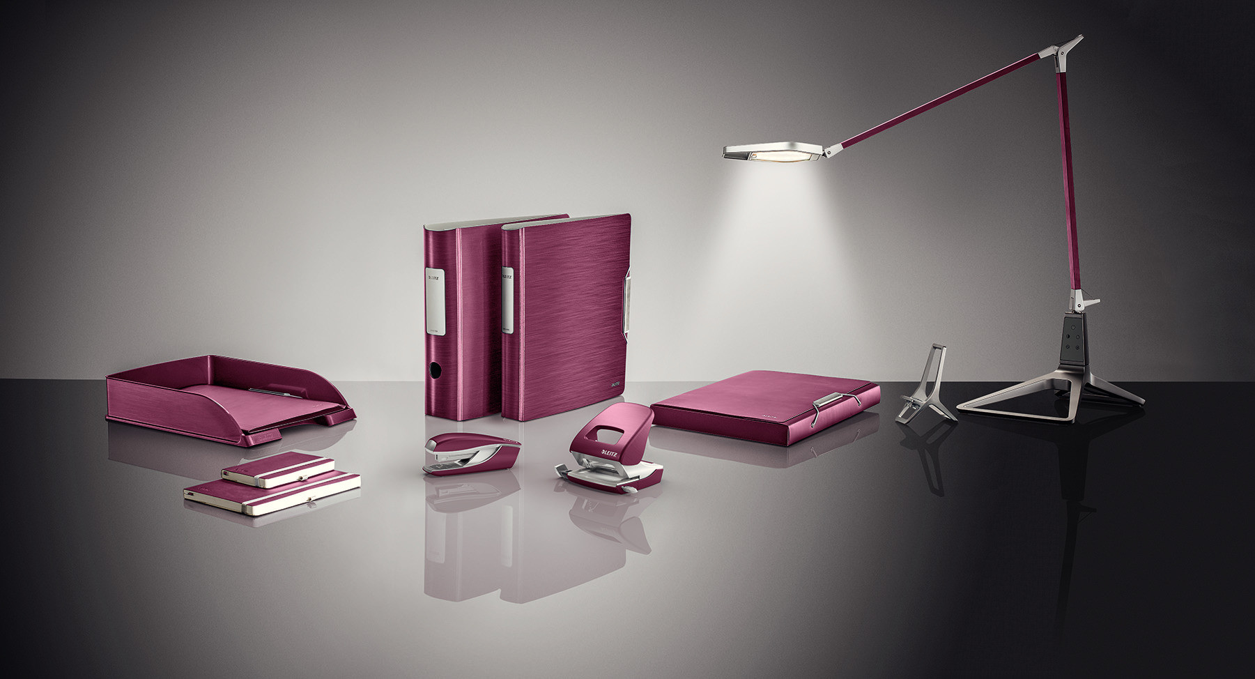 Dziurkacz Leitz New NeXXt Style 5006 metalowy rubinowy (30k.)